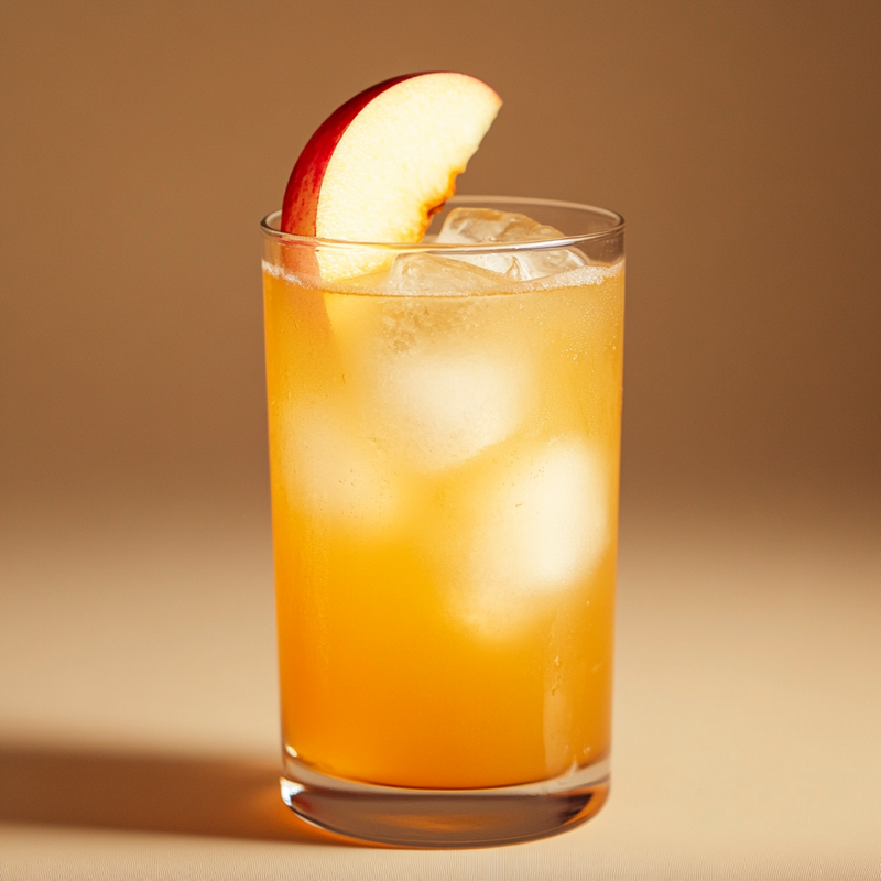 A photo of the Savage Orchard Cooler cocktail containing Zubrowka Bison Grass Vodka, Chambord Liqueur, Rothman & Winter Orchard Peach Liqueur, Pressed apple juice, Freshly squeezed lemon juice in a Collins.