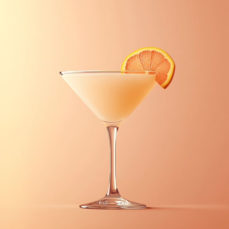 A photo of the Citrus Fizz Martini cocktail containing Beefeater London Dry Gin, Giffard Triple Sec, Freshly squeezed pink grapefruit juice in a Martini.