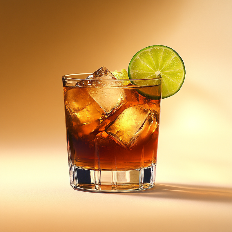 A photo of the Corn'n'Oil Cocktail cocktail containing Flor de Caña 4 Year Old Añejo Oro Rum, John D. Taylor's Velvet Falernum, Angostura Aromatic Bitters in a Old-Fashioned.