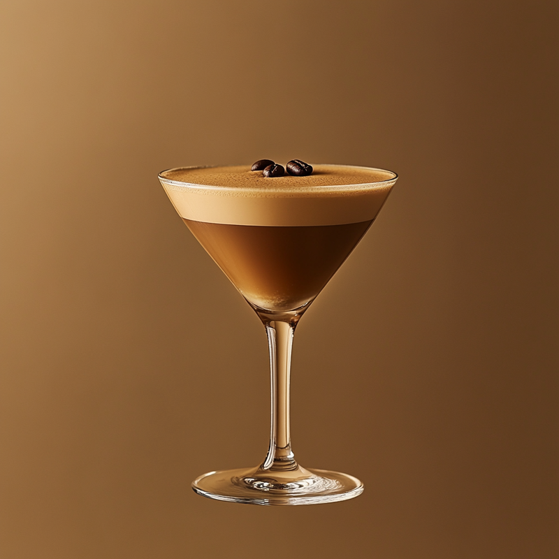 A photo of the Espresso Martini cocktail containing Ketel One Vodka, Mr Black Cold Brew Coffee Liqueur, Espresso coffee (freshly made & hot) in a Martini.