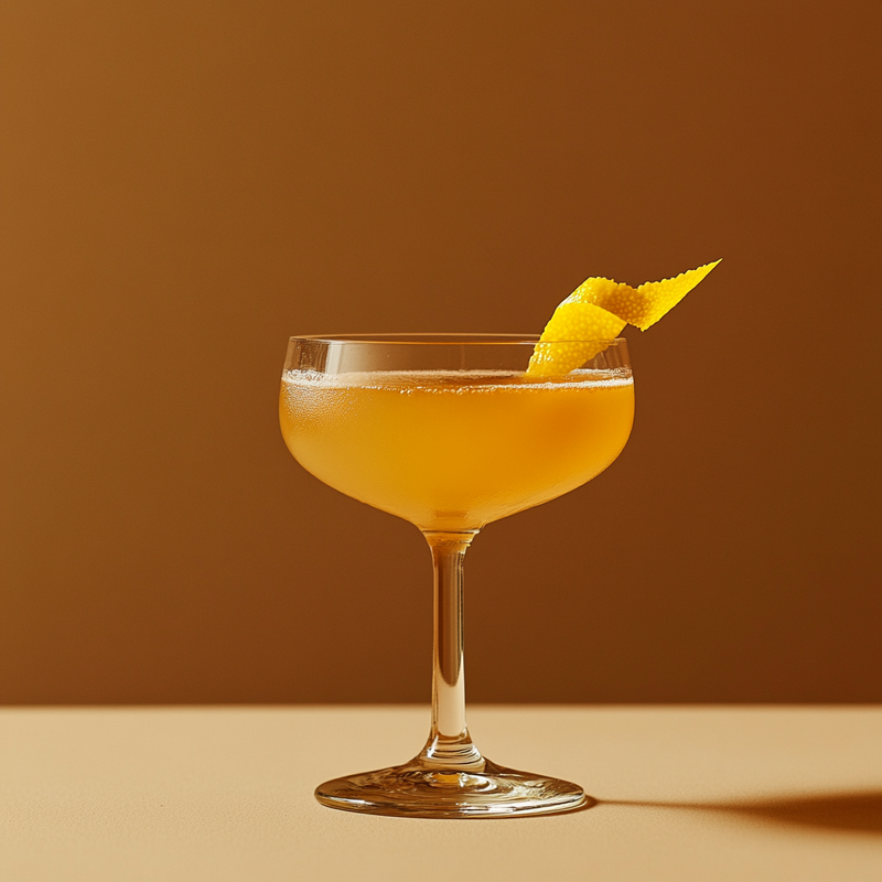 A photo of the Peachy Revolution cocktail containing Beefeater London Dry Gin, Lustau Dry Amontillado Los Arcos, Rothman & Winter Orchard Peach Liqueur, Honey syrup in a Coupe.