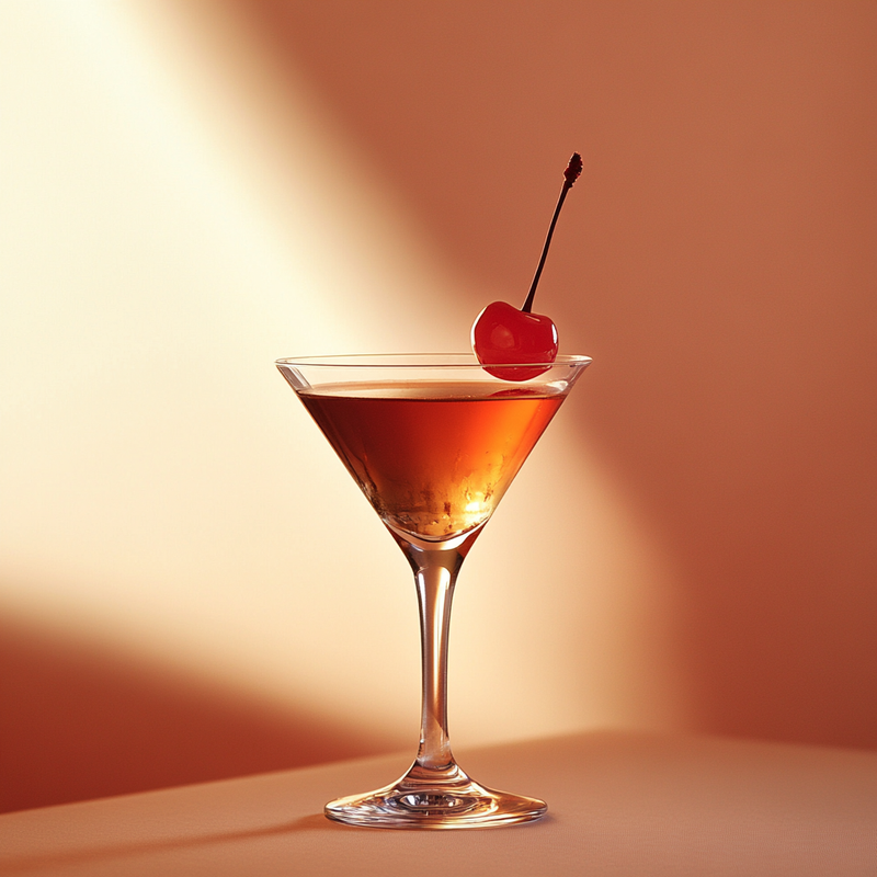 A photo of the Highland Harvest cocktail containing Compass Box Great King Street Artist's Blend Scotch, Galliano Autentico Liqueur, Martini & Rossi Rosso Sweet Vermouth, Chilled water (reduce if wet ice) in a Martini.