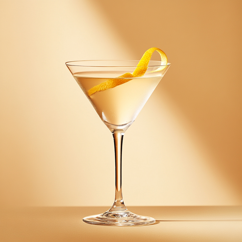 A photo of the French Twist Martini cocktail containing Lillet Blanc Aperitif, Ketel One Vodka, Beefeater London Dry Gin in a Martini.