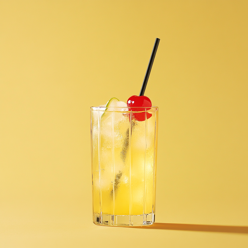 A photo of the Licorice Lime Fizz cocktail containing Ricard Pastis de Marseille Aperitif, Luxardo Maraschino Liqueur, Freshly squeezed lime juice, Club soda in a Collins.