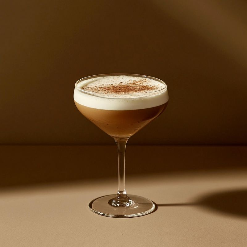 A photo of the Nutmeg Cloud Martini cocktail containing Ketel One Vodka, Mr Black Cold Brew Coffee Liqueur, Marie Brizard Crème de Cacao White, Single cream / half-and-half, Fee Brothers Fee Foam Egg White Alternative in a Martini.