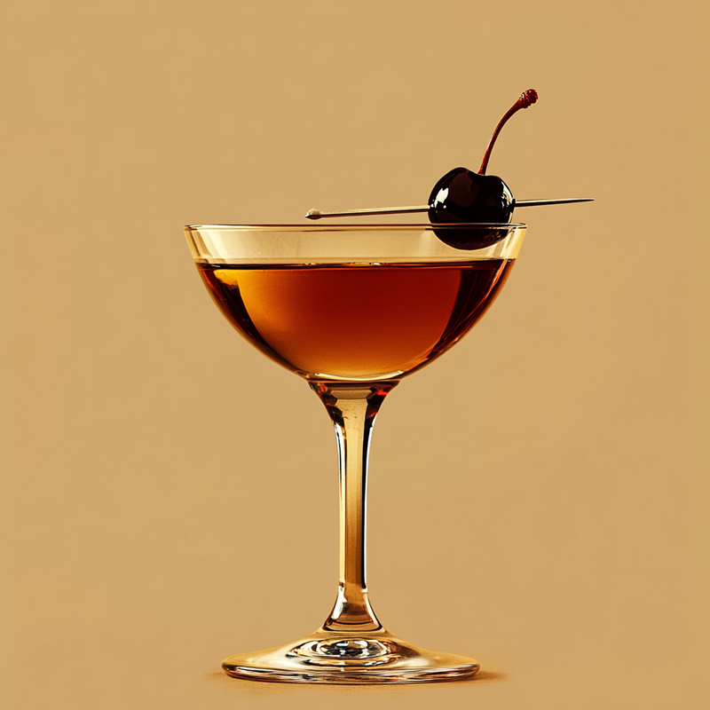 A photo of the Rye Amaro Manhattan cocktail containing Willett Family Estate Bottled 4 Year Rye, Amaro Nonino Quintessentia, Luxardo Maraschino Liqueur, Carpano Punt E Mes Sweet Vermouth in a Coupe.