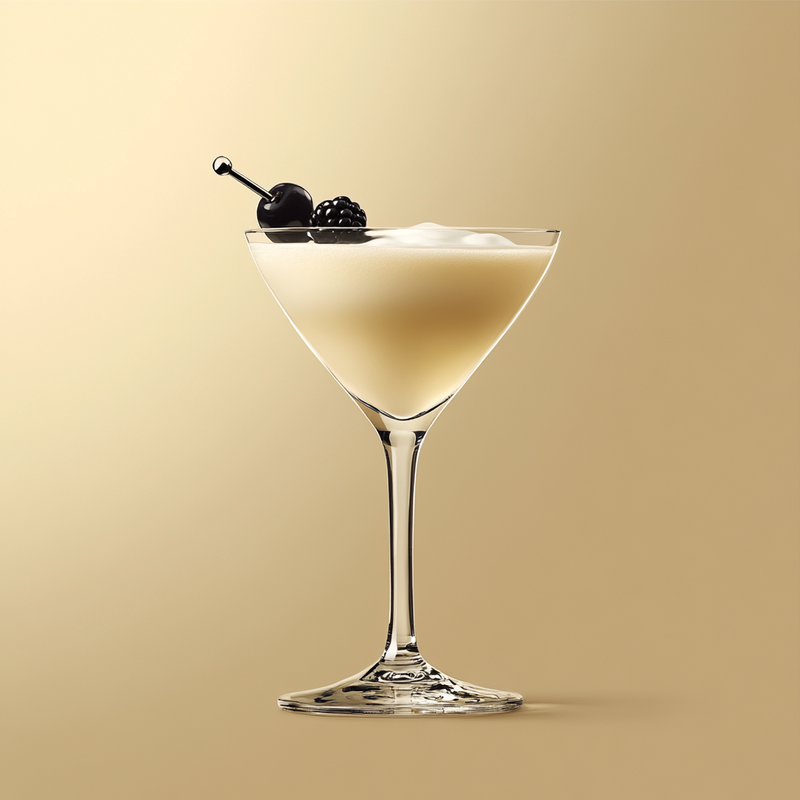 A photo of the Cassis Colada Martini cocktail containing Milagro Reposado Tequila, LEJAY LAGOUTE Crème de Cassis, Fresh pressed pineapple juice, Single cream / half-and-half, Milk in a Martini.