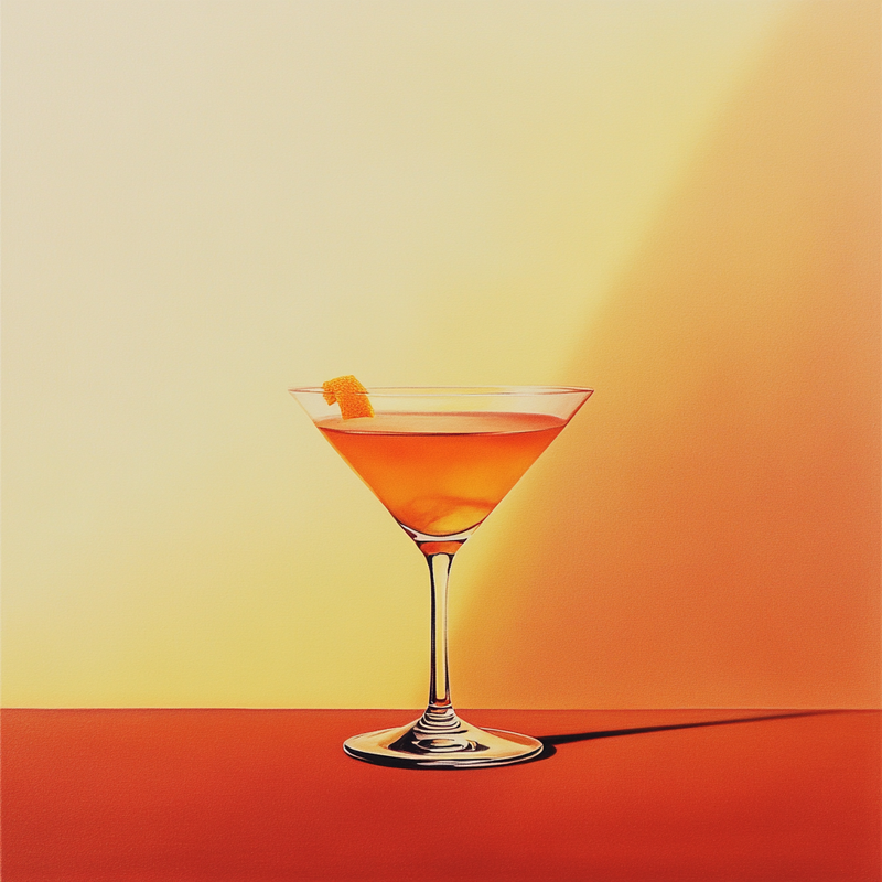 A photo of the Triple Threat cocktail containing Savage & Cooke Cask Finished Bourbon, Bénédictine D.O.M. Liqueur, Luxardo Amaretto di Saschira Liqueur, Giffard Triple Sec, Grand Marnier in a Martini.