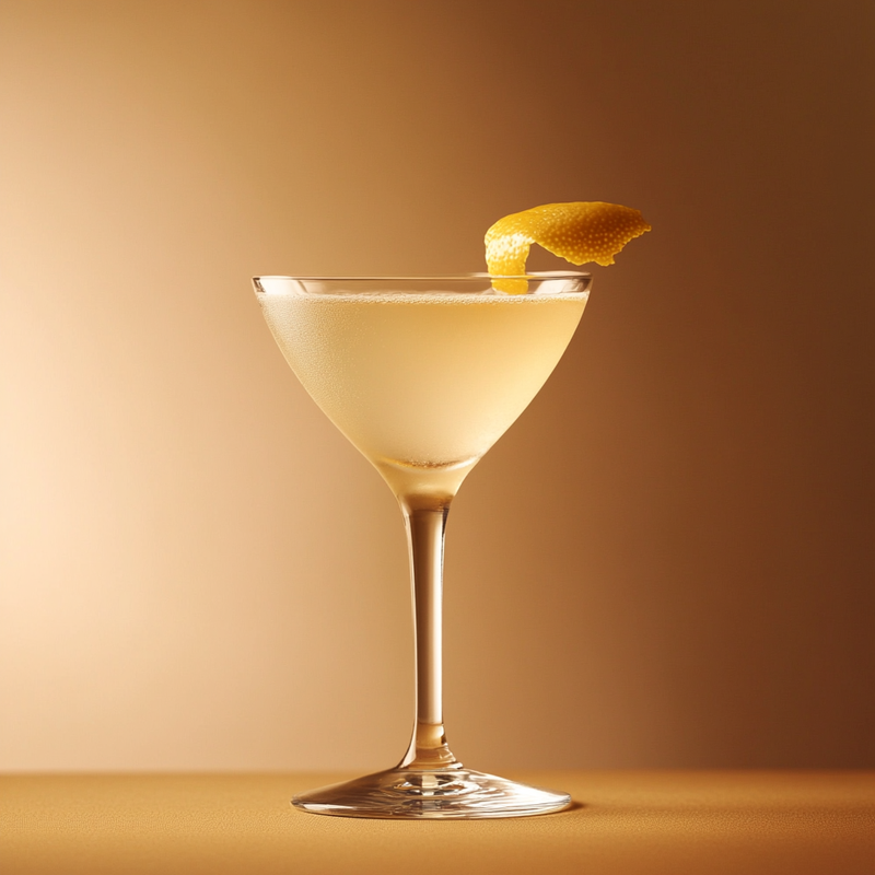 A photo of the Vesper Dry Martini cocktail containing Beefeater London Dry Gin, Ketel One Vodka, Lillet Blanc Aperitif in a Martini.