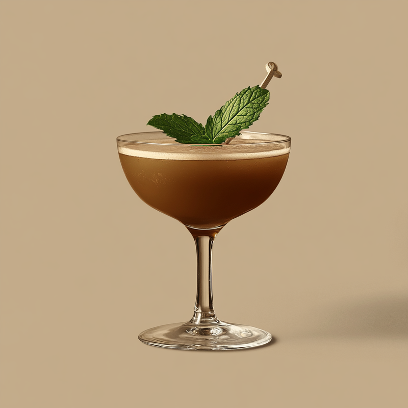 A photo of the Celtic Mint Whirl cocktail containing Compass Box Great King Street Artist's Blend Scotch, Tempus Fugit Crème De Menthe, Fernet-Branca Amaro Liqueur in a Coupe.