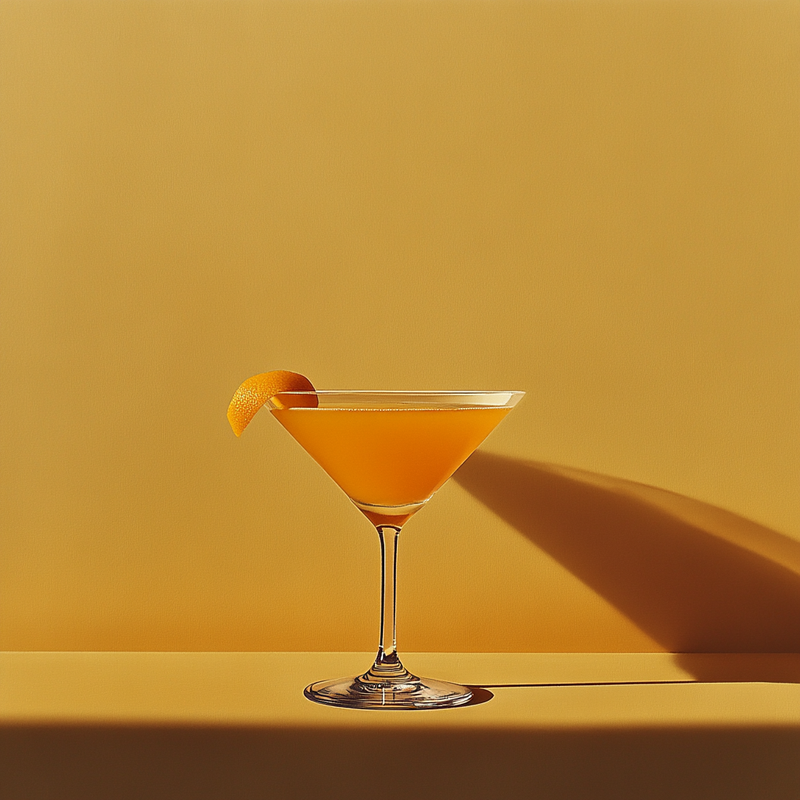 A photo of the Frankenjack Cocktail cocktail containing Beefeater London Dry Gin, Giffard Abricot Du Roussillon, Giffard Triple Sec, Noilly Prat Dry Vermouth in a Martini.