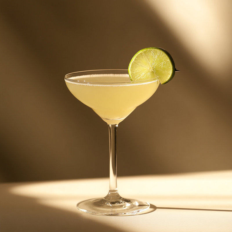 A photo of the Elderflower Pisco Sour cocktail containing Freshly squeezed lime juice, St-Germain Elderflower Liqueur, 1615 Pisco Puro Quebranta in a Martini.