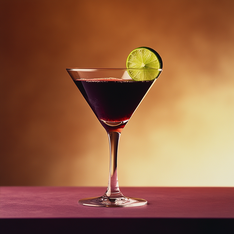 A photo of the Berry White Martini cocktail containing Planteray 3 Stars White Rum, LEJAY LAGOUTE Crème de Cassis, Freshly squeezed lime juice, Chilled water (reduce if wet ice) in a Martini.
