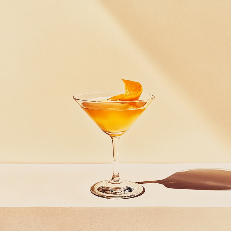 A photo of the Between the Sheets cocktail containing Hennessy V.S. Cognac, Bénédictine D.O.M. Liqueur, Giffard Triple Sec, Freshly squeezed lemon juice, Chilled water (reduce if wet ice) in a Martini.