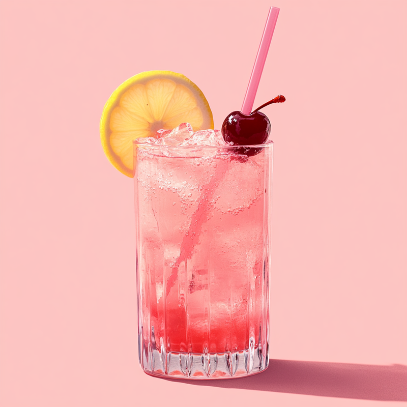 A photo of the Shirley Temple cocktail containing Liber & Co. Real Grenadine, Freshly squeezed lemon juice, Ginger ale in a Collins.