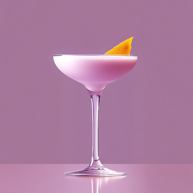 A photo of the Perpetual Cocktail cocktail containing Martini & Rossi Rosso Sweet Vermouth, Noilly Prat Dry Vermouth, Giffard Crème de Violette Liqueur, Marie Brizard Crème de Cacao White in a Coupe.