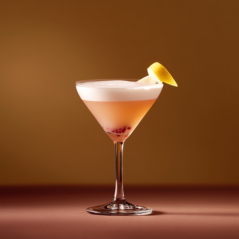A photo of the Raspberry Breeze Martini cocktail containing Planteray 3 Stars White Rum, Chambord Liqueur, Pressed apple juice in a Martini.