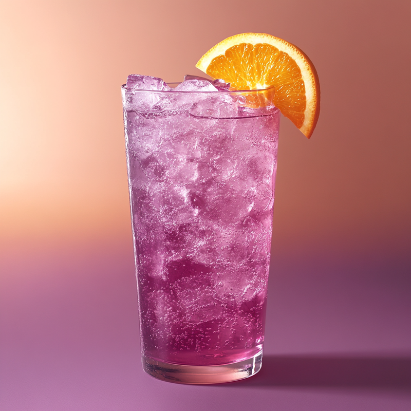 A photo of the Byrrh Cassis cocktail containing Club soda, Tempus Fugit Kina L'Aero d'Or, LEJAY LAGOUTE Crème de Cassis in a Collins.