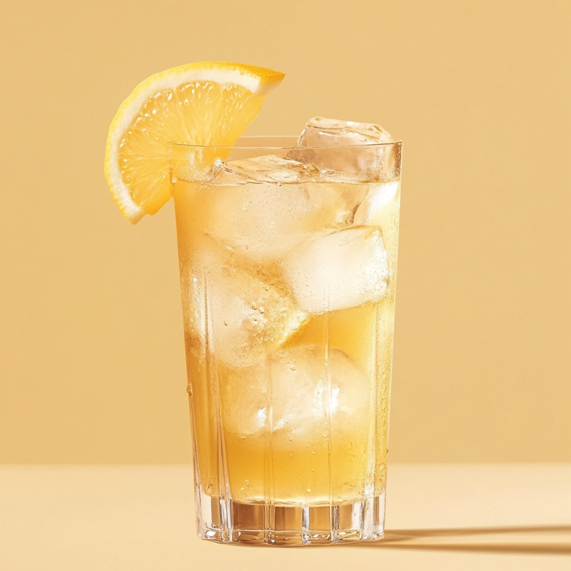 A photo of the Dutch Citrus Cooler cocktail containing Bols Genever, Giffard Triple Sec, Angostura Orange Bitters, Bitter lemon tonic in a Collins.