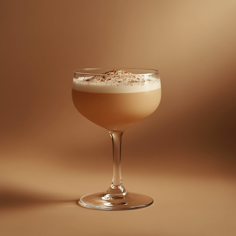 A photo of the Absinthe Cream Dream cocktail containing Pernod Absinthe, Single cream / half-and-half, Giffard Crème de Cacao Liqueur, Marie Brizard Crème de Cacao White in a Coupe.