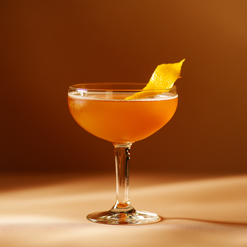 A photo of the Dark Floradora cocktail containing Goslings Black Seal Dark Rum, Aperol Aperitivo, Amaro Montenegro Italian Liqueur, Freshly squeezed lemon juice in a Coupe.