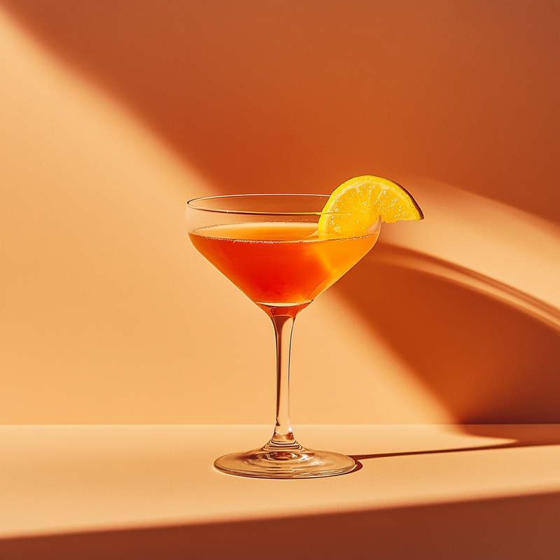 A photo of the Huapala cocktail containing Planteray 3 Stars White Rum, Beefeater London Dry Gin, Freshly squeezed lemon juice, Liber & Co. Real Grenadine, Chilled water (reduce if wet ice) in a Martini.
