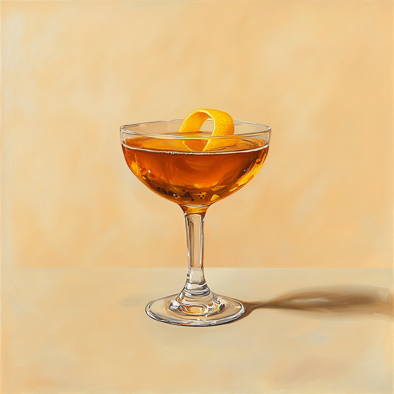 A photo of the Elderflower Rumba cocktail containing Appleton Estate 8 Year Old Reserve Rum, Freshly squeezed lemon juice, Lustau Don Nuno Oloroso Dry Sherry, St-Germain Elderflower Liqueur, AquaRiva Organic Agave Syrup, Black pepper in a Coupe.