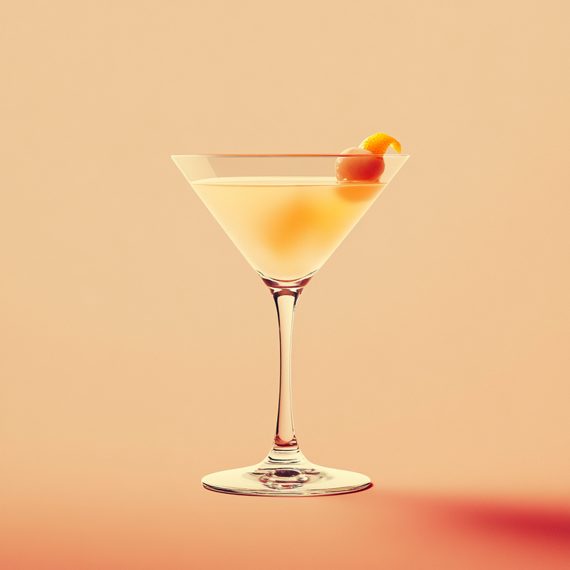 A photo of the Lychee Love Martini cocktail containing Beefeater London Dry Gin, Giffard Lichi-Li Liqueur, Giffard Triple Sec, Noilly Prat Dry Vermouth in a Martini.