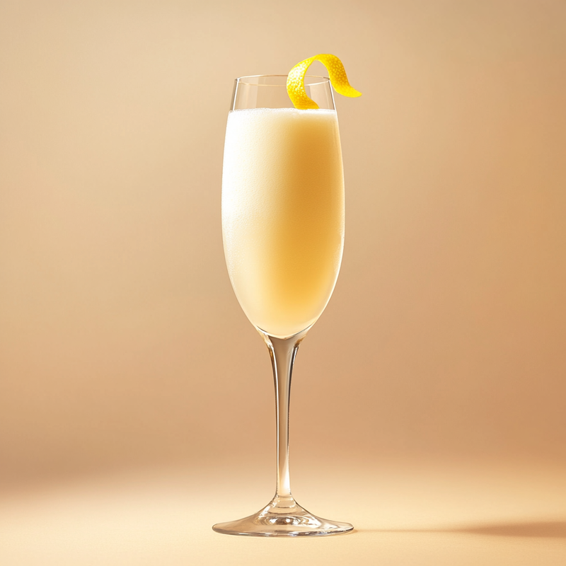 A photo of the Sgroppino / Sorbetto cocktail containing Ketel One Vodka, Single cream / half-and-half, La Marca Prosecco, Lemon sorbet in a Flute.