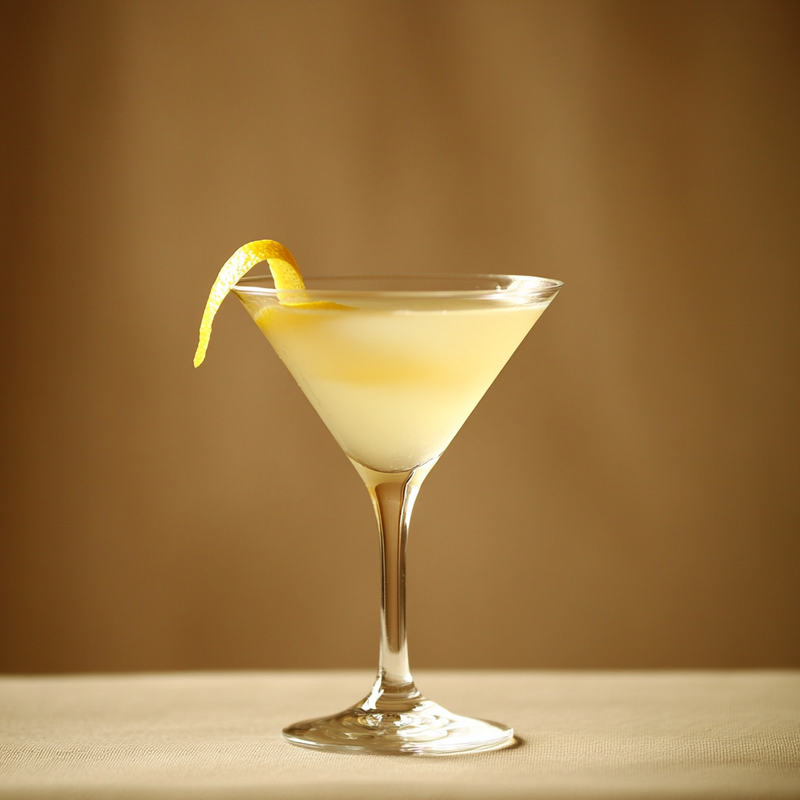 A photo of the Polish Orchard Martini cocktail containing Zubrowka Bison Grass Vodka, Roots Rakomelo Sweet Liqueur, Pressed apple juice, Freshly squeezed lemon juice in a Martini.