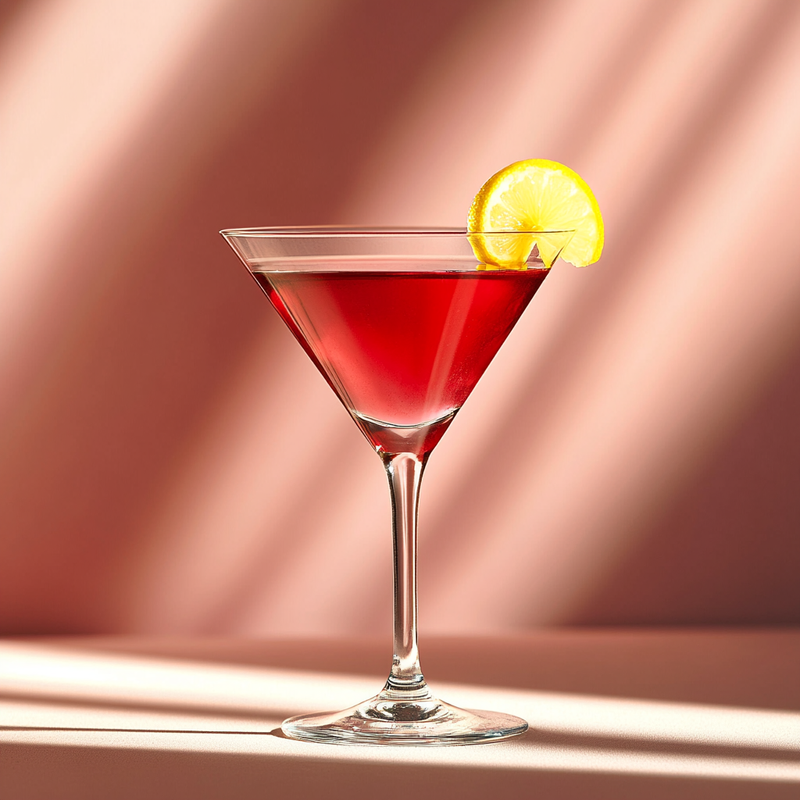 A photo of the Piccadilly Martini cocktail containing Beefeater London Dry Gin, Noilly Prat Dry Vermouth, Pernod Absinthe, Liber & Co. Real Grenadine in a Martini.