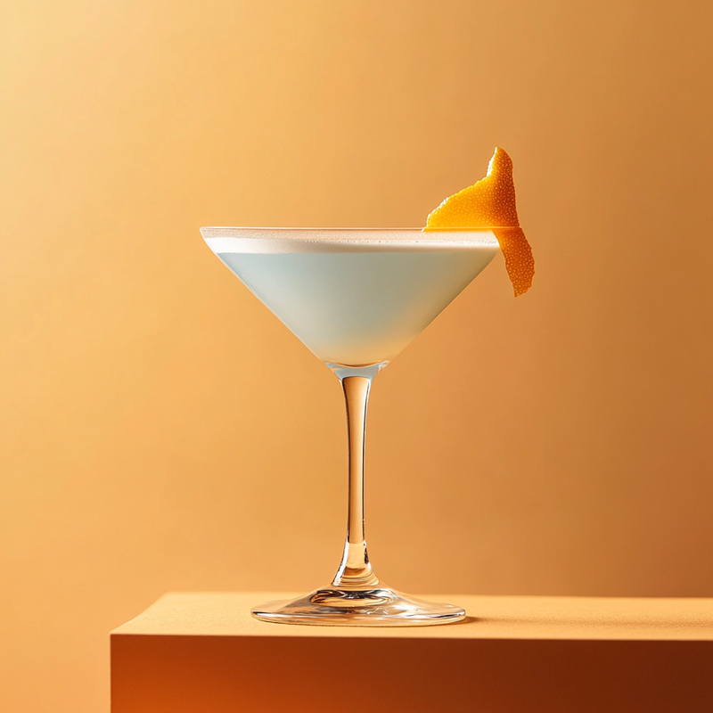 A photo of the Blue Almond Martini cocktail containing Beefeater London Dry Gin, Giffard Blue Curaçao, Freshly squeezed lemon juice, Giffard Orgeat Syrup in a Martini.