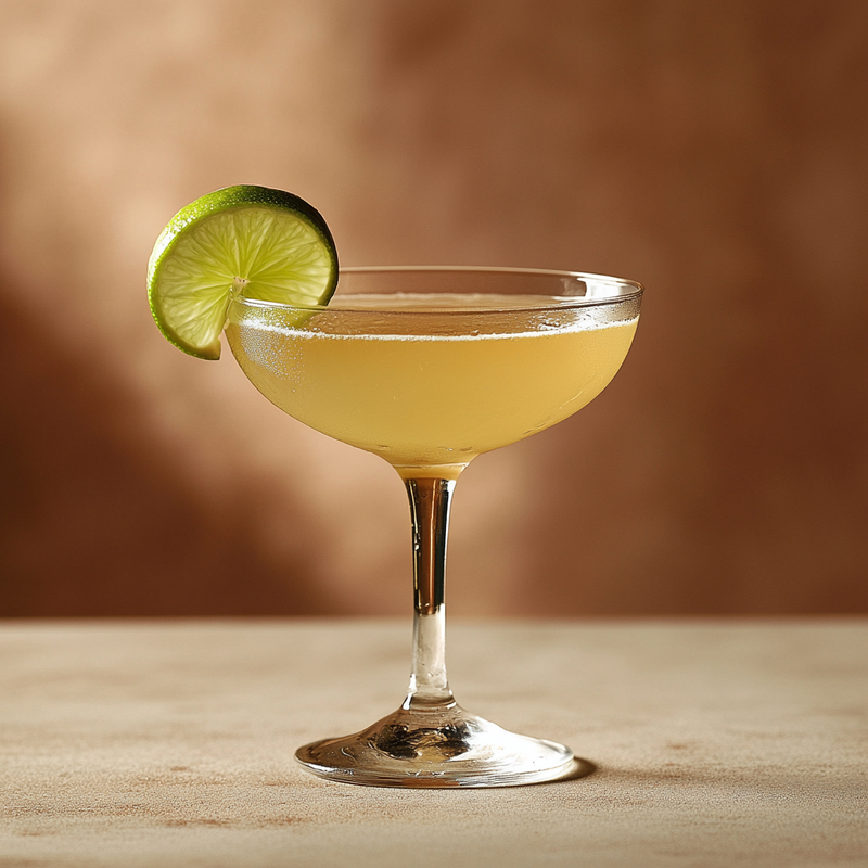 A photo of the Honey Lime Daiquiri cocktail containing Runny honey, Planteray 3 Stars White Rum, Freshly squeezed lime juice, Chilled water in a Martini.
