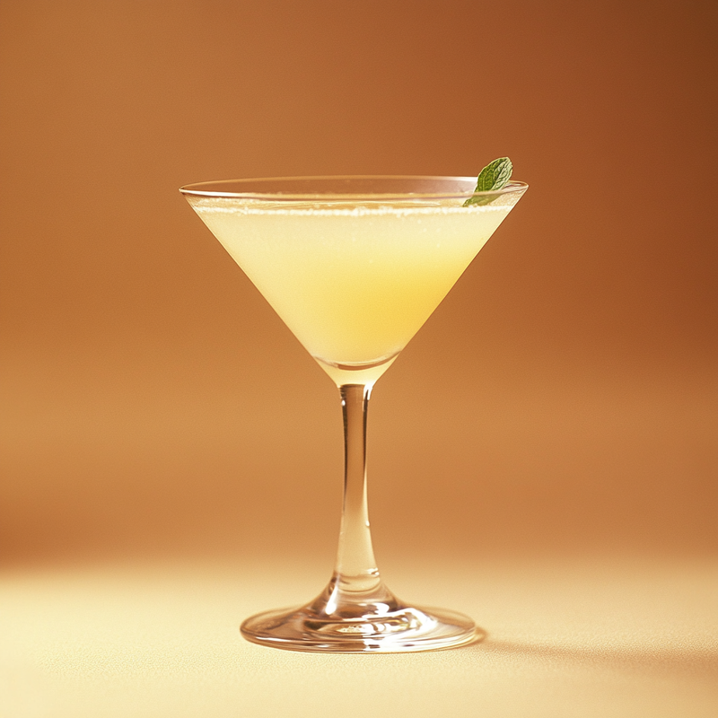 A photo of the Apricot Martini Splash cocktail containing Beefeater London Dry Gin, Giffard Abricot Du Roussillon, Giffard Triple Sec, Galliano Autentico Liqueur, Freshly squeezed lemon juice, Chilled water (reduce if wet ice) in a Martini.