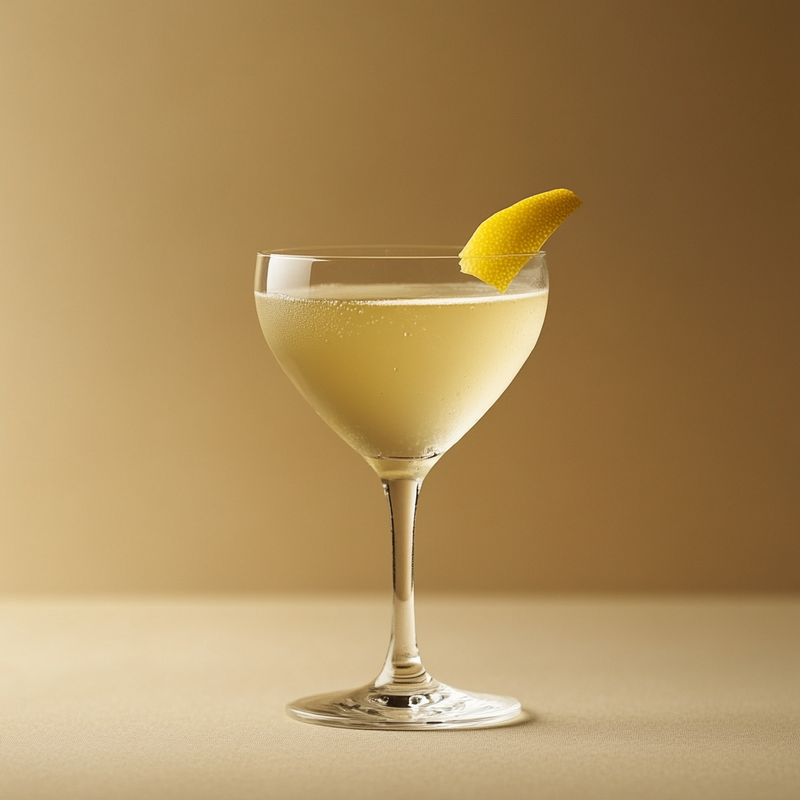 A photo of the Gentle Blanco Breeze cocktail containing Espolon Blanco Tequila, Suze Aperitif, Noilly Prat Dry Vermouth, Dolin Blanc Vermouth in a Nick & Nora.