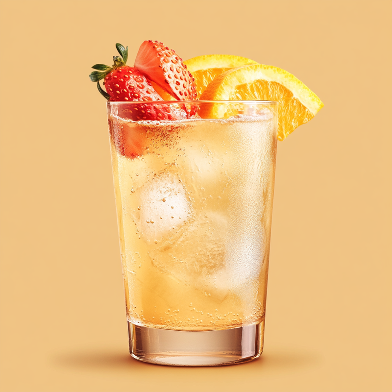 A photo of the Citrus Blossom Spritz cocktail containing Club soda, Grand Marnier, Elderflower cordial in a Collins.