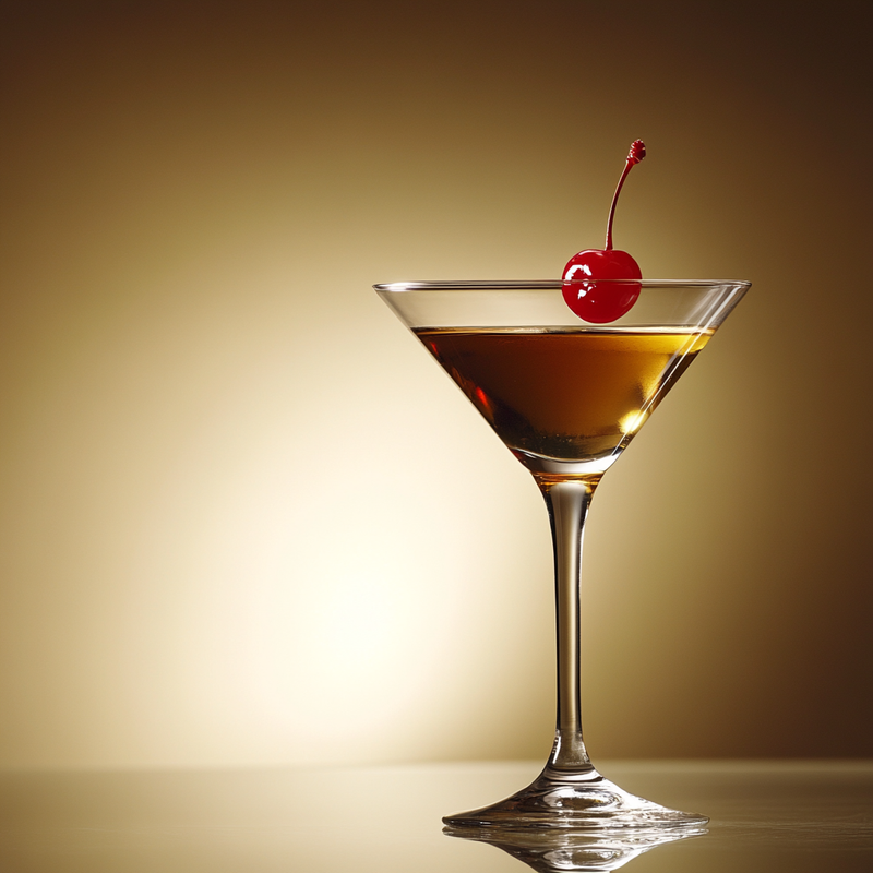 A photo of the Tequila Manhattan cocktail containing Milagro Reposado Tequila, Martini & Rossi Rosso Sweet Vermouth, Angostura Aromatic Bitters in a Martini.