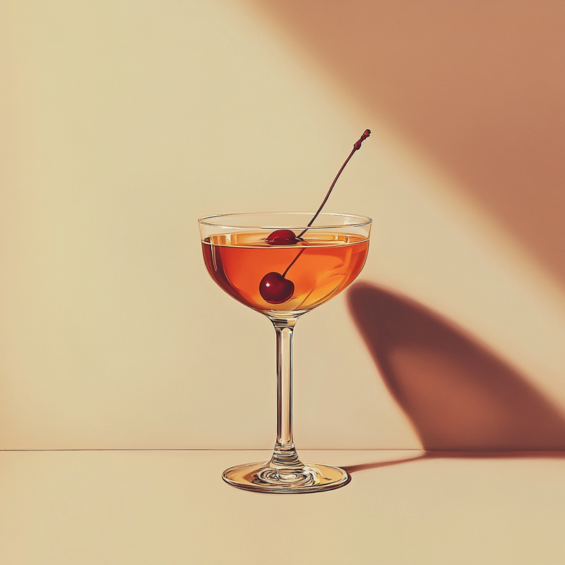 A photo of the Emerson cocktail containing Hayman's Old Tom Gin, Martini & Rossi Rosso Sweet Vermouth, Freshly squeezed lemon juice, Luxardo Maraschino Liqueur in a Coupe.