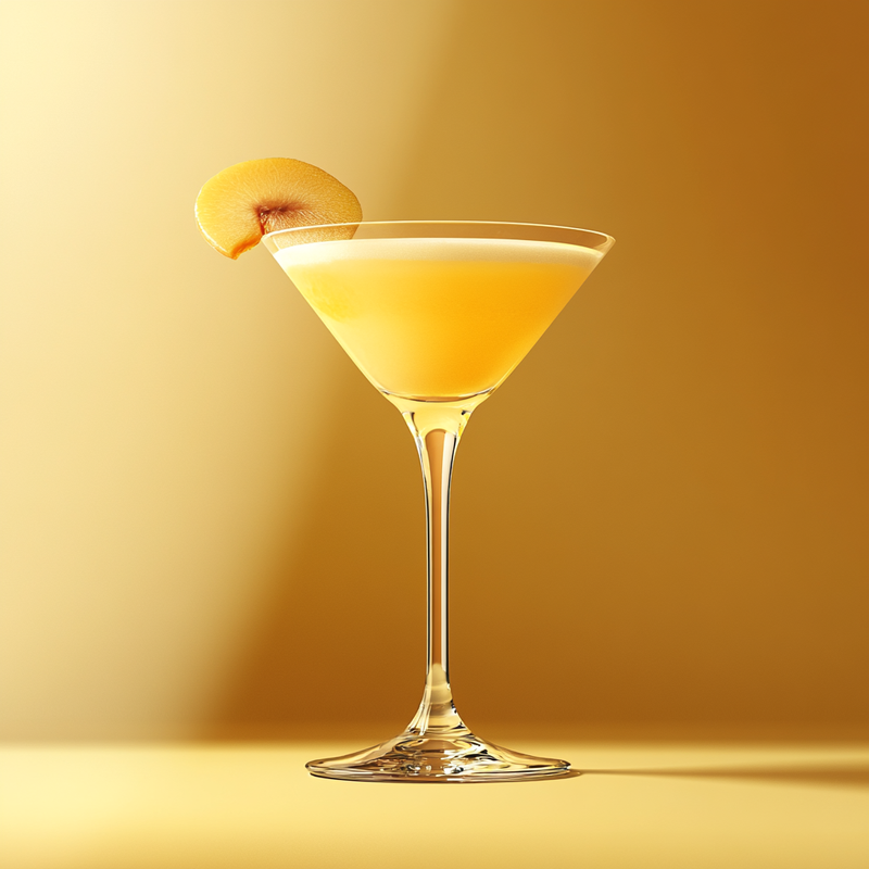 A photo of the Golden Slipper cocktail containing Chartreuse Yellow, Giffard Abricot Du Roussillon, Egg yolk in a Martini.