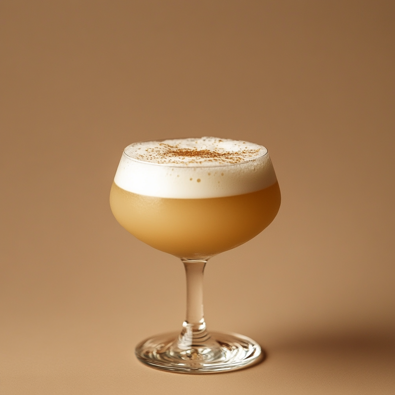 A photo of the Absinthe Peche Fizz cocktail containing Pernod Absinthe, Rothman & Winter Orchard Peach Liqueur, Freshly squeezed lemon juice, Fee Brothers Fee Foam Egg White Alternative in a Wine.