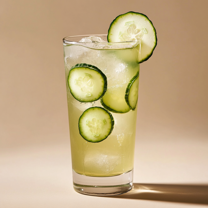 A photo of the Emerald Garden Cooler cocktail containing Pernod Absinthe, Chilled water, Rose's lime cordial in a Collins.