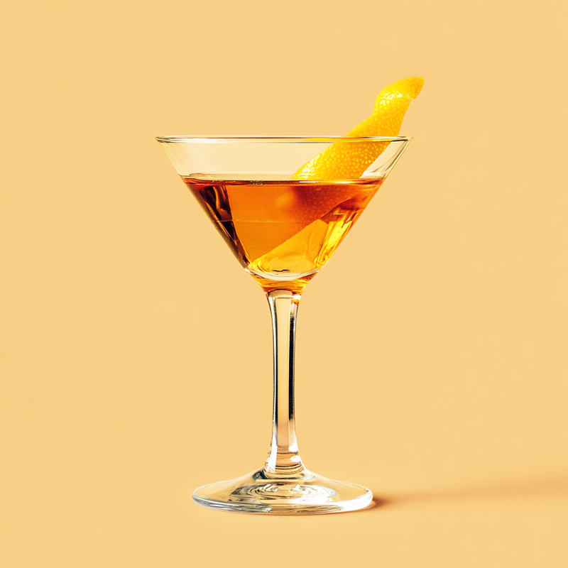 A photo of the Goody-Goody cocktail containing Beefeater London Dry Gin, Dubonnet Rouge, Freshly squeezed lemon juice, Chartreuse Yellow in a Martini.