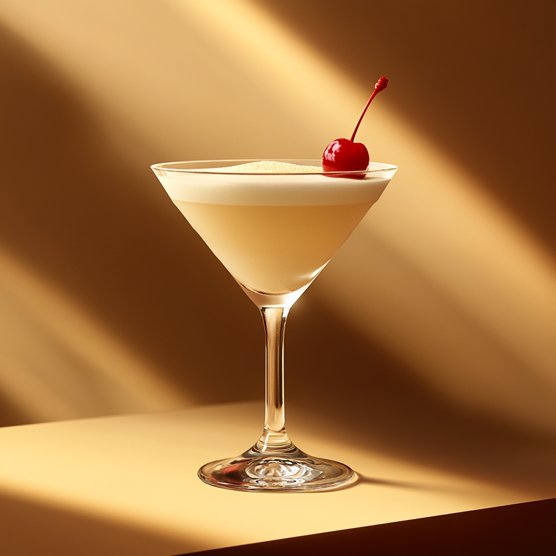 A photo of the Pink Lady cocktail containing Beefeater London Dry Gin, Fee Brothers Fee Foam Egg White Alternative, Liber & Co. Real Grenadine, Freshly squeezed lemon juice in a Martini.