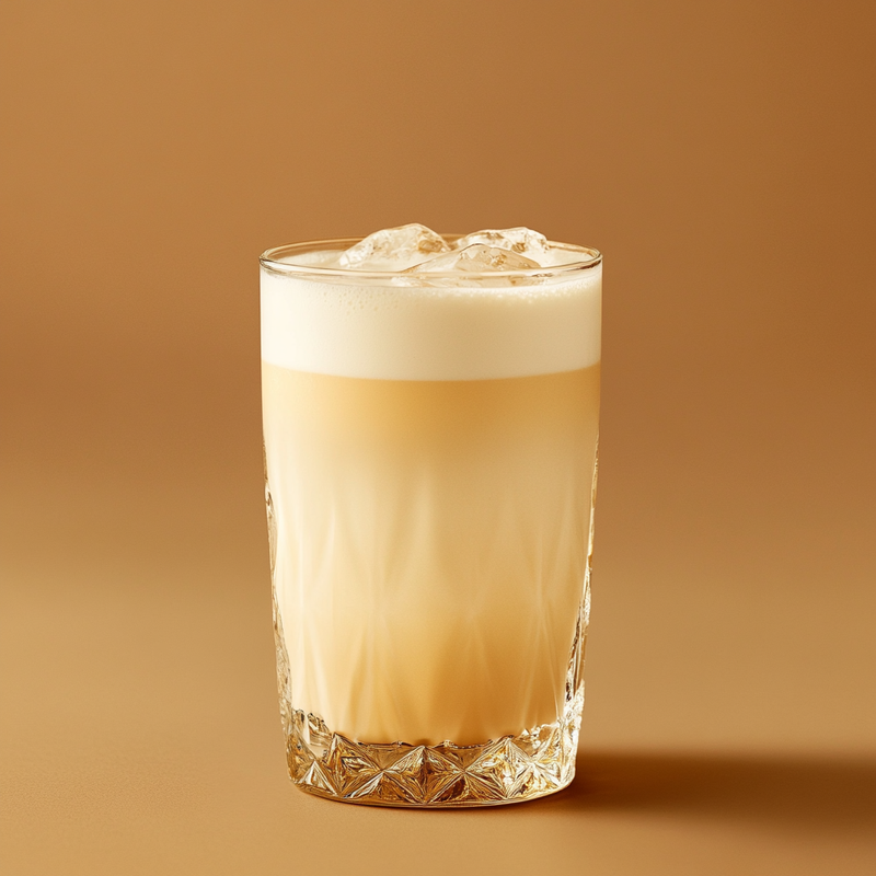 A photo of the Maple Milk Punch cocktail containing Planteray 3 Stars White Rum, Hennessy V.S. Cognac, Milk, Maple syrup in a Collins.