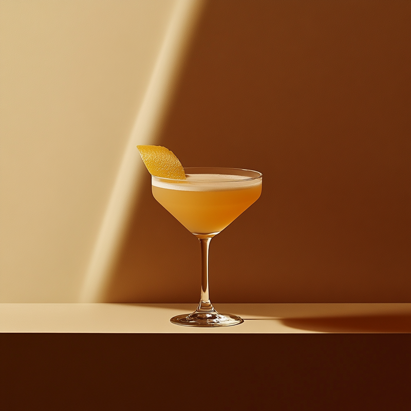 A photo of the Celtic Harmony Martini cocktail containing Hennessy V.S. Cognac, Luxardo Amaretto di Saschira Liqueur, Ardbeg 10 Year Islay Single Malt Scotch, Honey water (3 honey to 1 water), Angostura Aromatic Bitters in a Martini.