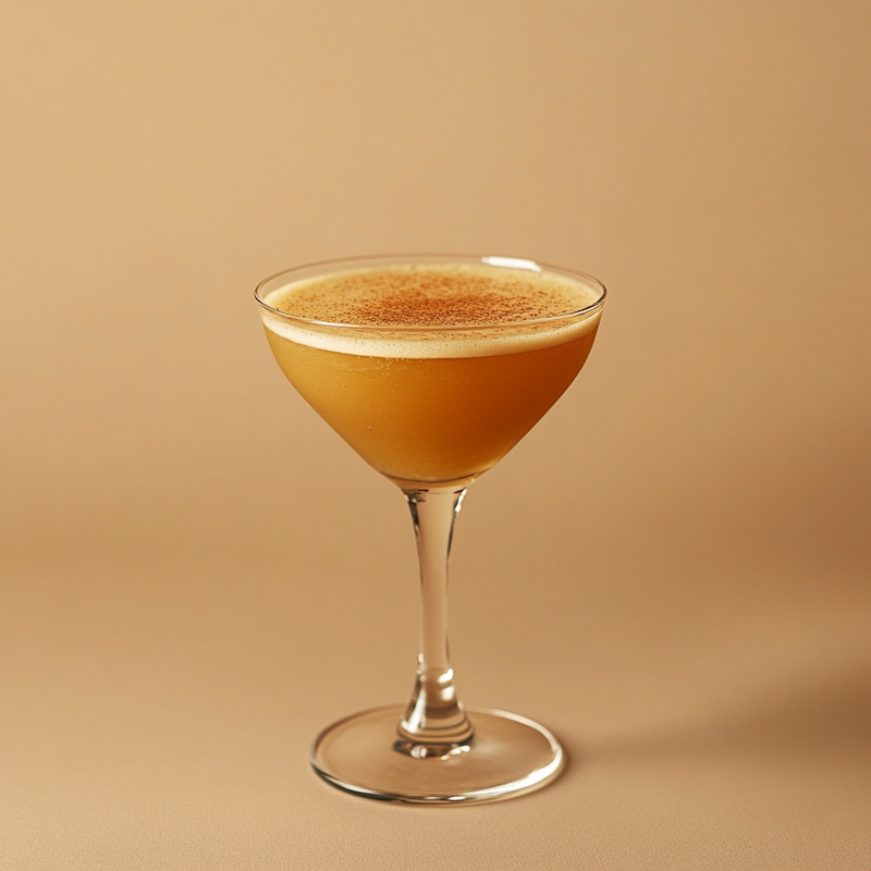 A photo of the Apple Harvest Martini cocktail containing Roger Groult 3 Year Reserve Pays D'Auge Calvados, Maple syrup, Angostura Orange Bitters in a Martini.