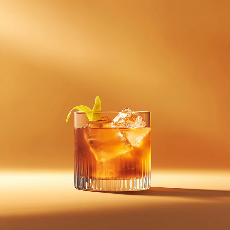A photo of the Agave Tango cocktail containing Milagro Reposado Tequila, AquaRiva Organic Agave Syrup, Angostura Aromatic Bitters in a Old-Fashioned.