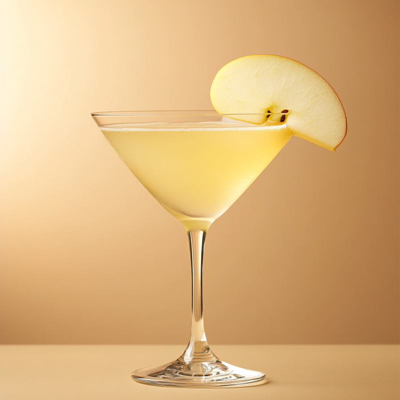 A photo of the Appletini Blossom cocktail containing Ketel One Vodka, Giffard Triple Sec, Freshly squeezed lemon juice, Pressed apple juice, Giffard Orgeat Syrup in a Martini.