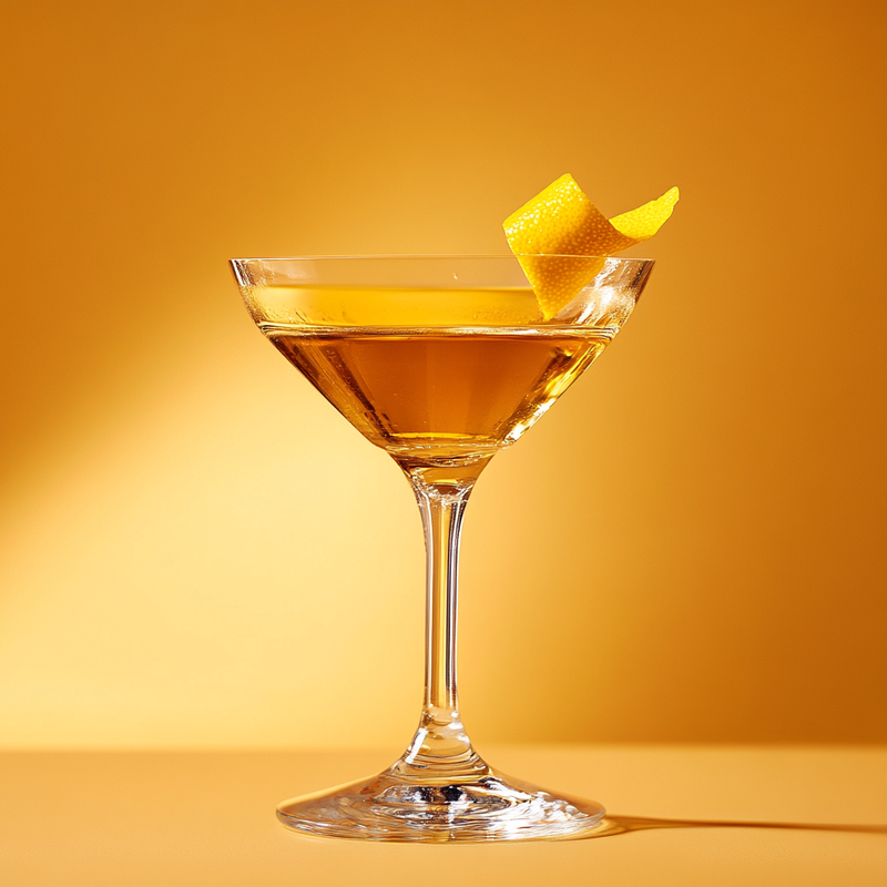 A photo of the Claridge Cocktail cocktail containing Beefeater London Dry Gin, Noilly Prat Dry Vermouth, Giffard Triple Sec, Giffard Abricot Du Roussillon in a Martini.