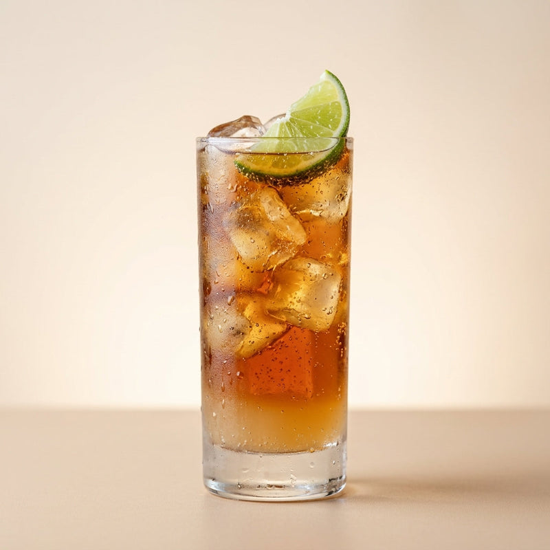 A photo of the Spiced Rum Cooler cocktail containing Don Q Oak Barrel Spiced Rum, Freshly squeezed lime juice, Giffard Sugar Cane Syrup (Sirop Sucre de Canne), Three Cents Ginger Beer in a Collins.